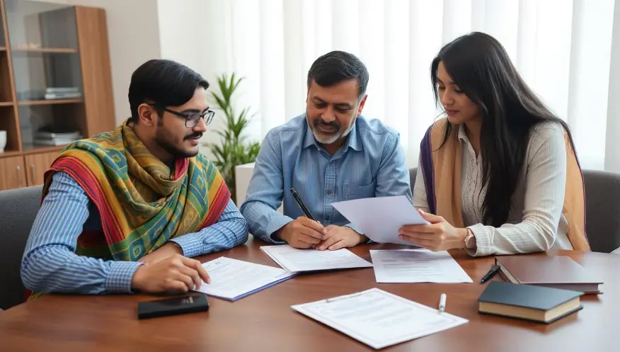 Indian Student completing admission documents for a Russian Medical university