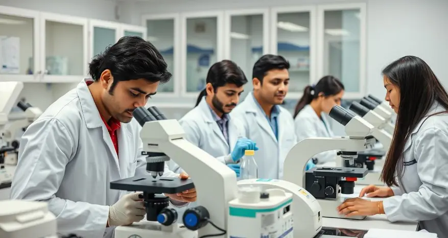 Medical Students in a laboratory at a Russia Medical University